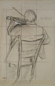 Study of a Violinist Seen from the Back, 19th century